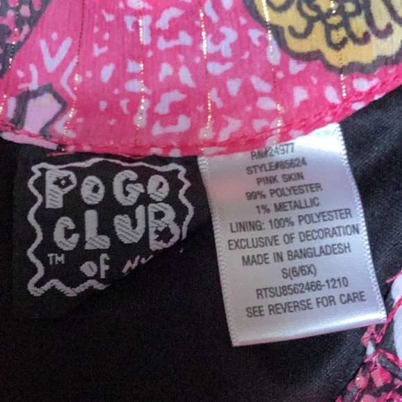 Pogo Club of NY Metallic Pink Floral Zebra Sequin Bling Layered Girls Top 6/6X - Picture 6 of 8